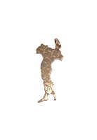 18k Yellow Gold Map of Italy Pendant 1.6 Grams