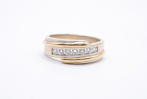  14k 2-Tone Diamond Wedding Band .50 CTTW 11.3 Grams Size 11