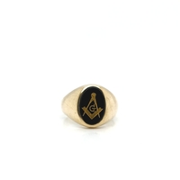Masonic Signet Ring, 10K Yellow Gold, Size 8
