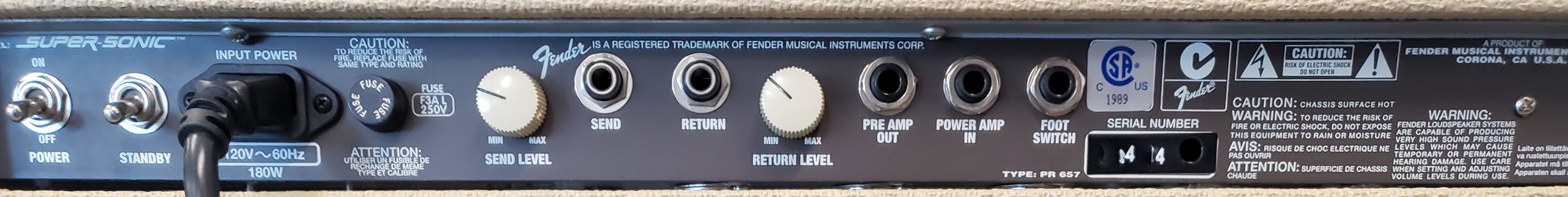 Fender Super-Sonic Cream 2-Channel 60-Watt 1x12