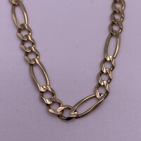 14k Yellow Gold Figaro Chain Necklace 19.7 Grams 28 Inches Long 4.8mm Wide