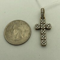 10k Yellow Gold Cross With CZ ICE Clusters