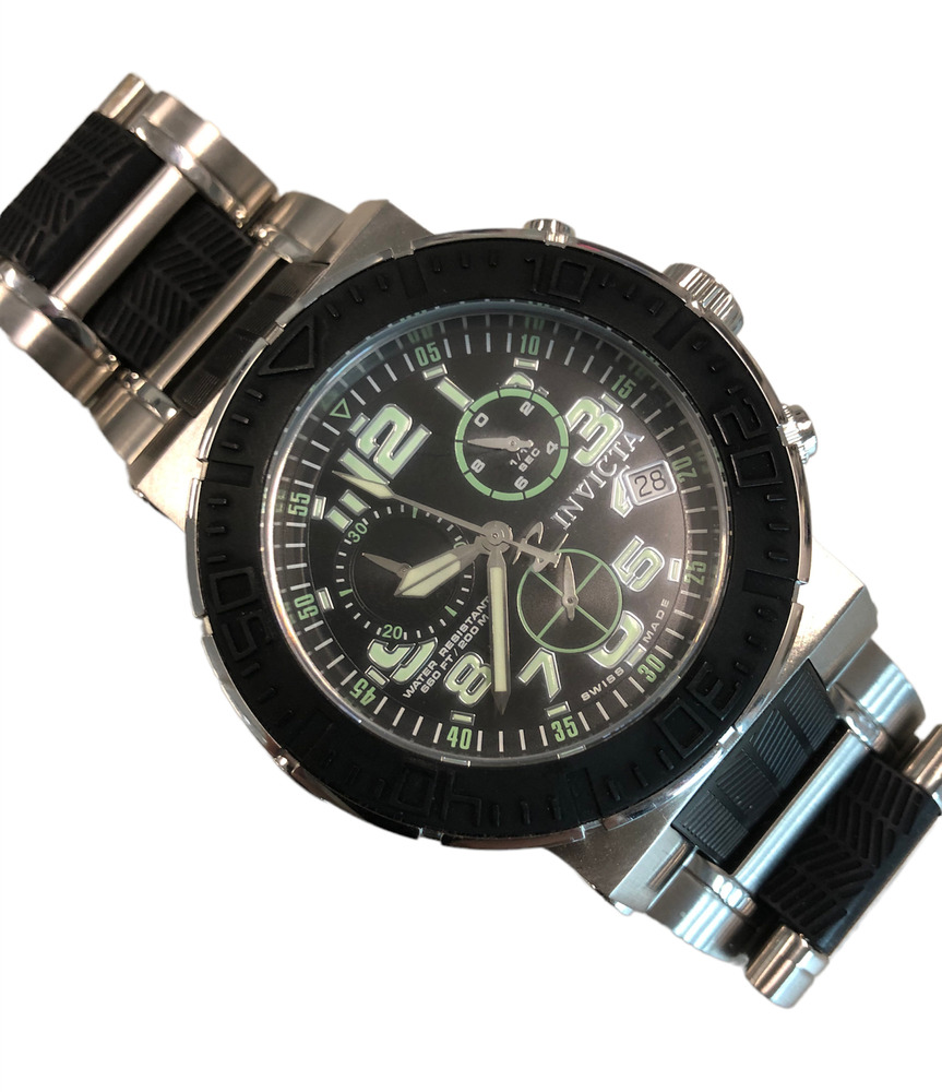  Invicta Mens Reserve Ocean Reef Model 6137 Quartz Stainless Steel Watch