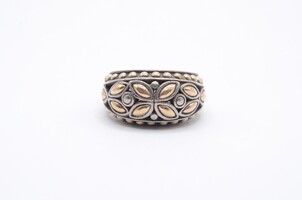  John Hardy Two-Tone Dome Ring 925 & 18k 7.9 Grams Size 7 