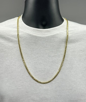 14k Yellow Gold 26 Inch Round Franco Tube Chain Necklace 3.9mm Wide 56.7 Grams