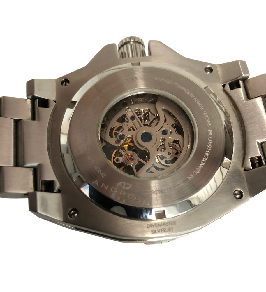  Android U.S.A. Aragon Divemaster Silverjet Skeleton Automatic Watch 
