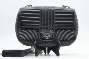 Prada Soft Calf Medium Diagramme Flap Black