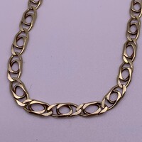 14k Yellow Gold Double Oval Paperclip Fancy Link Chain 24.5 Inches 14.2 Grams