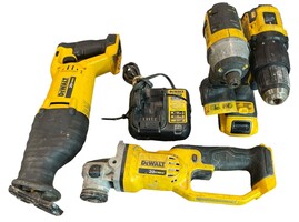 Dewalt Set: 2 Drills, Reciprocating Saw, Grinder and Charger. (177778832)