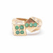14k Yellow Gold Dice Ring w/ Emeralds & Diamonds approx .10cttw 13.5 Gram Sz 7.5