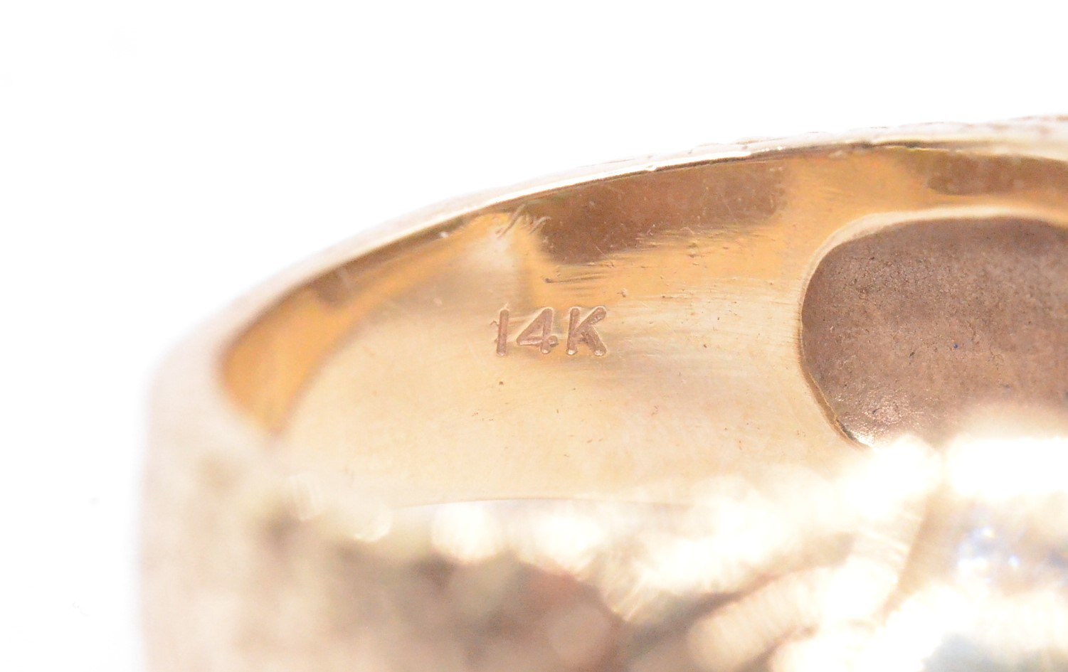 14k Yellow Gold Dice Ring w/ Emeralds & Diamonds approx .10cttw 13.5 Gram Sz 7.5