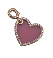  David Yurman Elements Heart Amulet with Pink Opal & Diamonds 18k 750