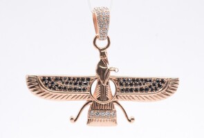  14k Rose Gold Anunnaki Diamond Pendant 2.9 CTTW 37.9 Grams
