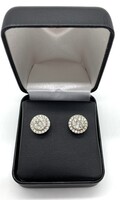 10kt White Gold Diamond Cluster Earrings Approx. 1.0cttw 
