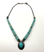  Old Pawn Sterling Silver Turquoise Necklace 