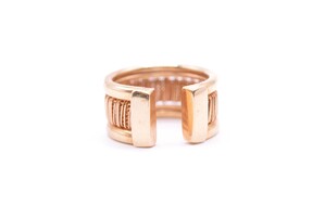 14k Yellow Gold Size 5.5 Open Ribbed Style Ring 5.6 Grams 
