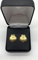  14k Yellow Gold Seashell Earrings 