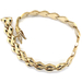  14k Yellow Gold Diamond Pointed Heart Bracelet 7.5in 12.7g 9.2mm