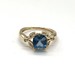 Ladies 14k Yellow Gold Blue Topaz Ring with Diamond Accents Size 6.75 3.8 Grams
