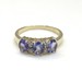 Ladies 14k Yellow Gold 3-Stone Tanzanite & Diamond Ring Size 7 2.4 Grams