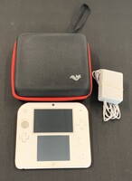 Nintendo 2DS Scarlet Red & White Console FTR-001 with Power Supply & Case