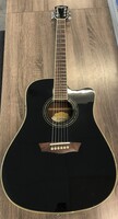 Washburn WCD18CEB Comfort Series Black Acoustic Electric Guitar