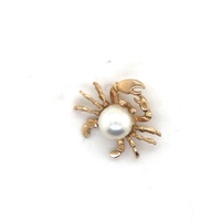 14k Yellow Gold Crab Pearl Pendant 1.9 Grams