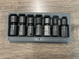 Snap On 3/8 In Drive 7pc Metric Impact Swivel Socket Set 10-18mm