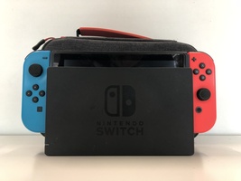 Nintendo Switch with Dock, Wires, Grip & Case