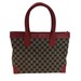 Gucci GG Canvas Tote Bag with Red Trim