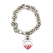 Tiffany & Co. 7.5" Return to Color Splash Heart Tag Silver Bracelet