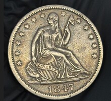  1847-O Seated Half Dollar VF+ (Very Fine) Details