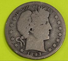  1893-S Barber Half Dollar - SCARCER DATE ONLY 740,000 Minted!