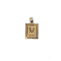 10k Yellow Gold Gemini Zodiac Pendant 1.7 Grams