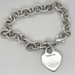 Tiffany & Co. Sterling Silver Heart Charm Tag Bracelet 8" Long