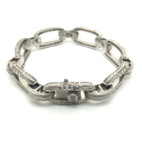 7.25" Judith Ripka Sterling Silver CZ Oval Link Bracelet 33.5 Grams