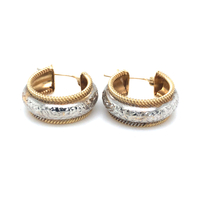 14k 2-Tone Small Hoops 2.8 Grams