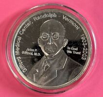  1oz Silver Round 100th Anniversary Gifford Medical Center Randolph Vermont 2003