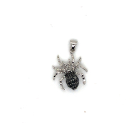 10k White Gold White & Black Diamond Spider Pendant 1.1 Grams