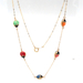 10k Yellow Gold Multi-Color Enamel Ladybug 18" Necklace 2.6 Grams