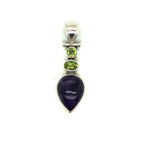 Sterling Silver Peridot & Amethyst Pendant 6.0 Grams