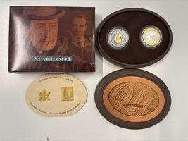 2001 Guglielmo Marconi Canada/British 2 coin set- Sterling Silver 30,000 Minted