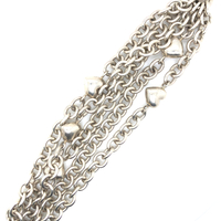 Tiffany & Co Sterling Silver 8" 5-strand Puffed Heart Toggle Bracelet