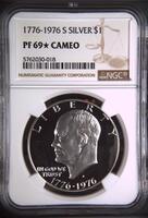  1976-S Eisenhower 40% SILVER Dollar $1 NGC PF69* STAR CAMEO TOP POP!