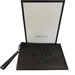 Gucci Blade Embroidered Black Leather Pouch Wristlet Bag with Box & Dust Bag