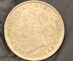  1870 Newfoundland Canada 20 Cents Silver Coin - Only 50,000 minted!