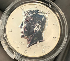  2014-W Reverse Proof 90% Silver Kennedy Half Dollar