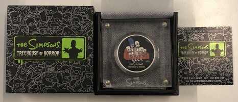 2022 Perth Mint Tuvalu The Simpsons Treehouse of Horrors 1oz Silver Round w/COA