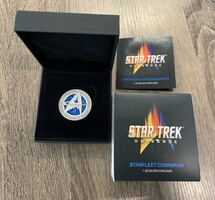 2023 Samoa 1oz Silver Star Trek Universe Five Dollar Antique Finish Blue Lacquer