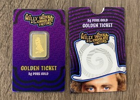 Pamp 5g .999 Gold Bar Willy Wonka Golden Ticket 